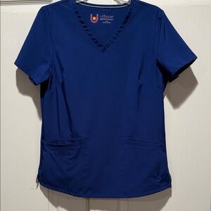 Urbane Women's Short Sleeve Navy Scrub Top